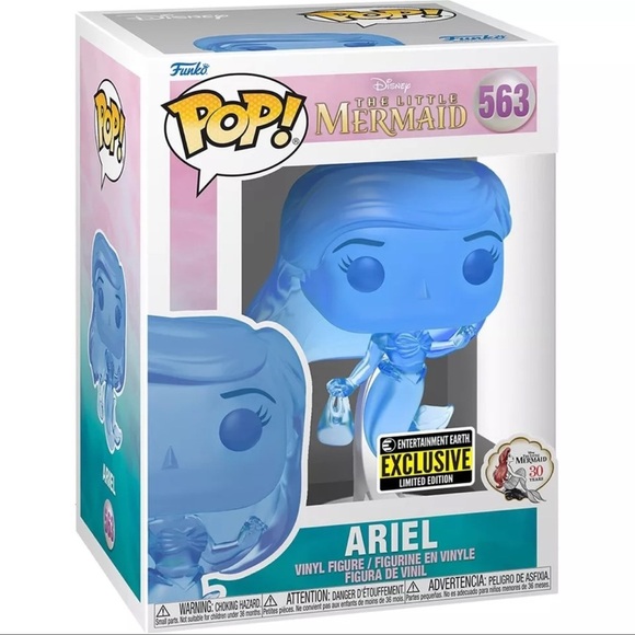 Funko Pop The Little Mermaid Ariel blue translucent figure #563 Disney - Picture 1 of 3